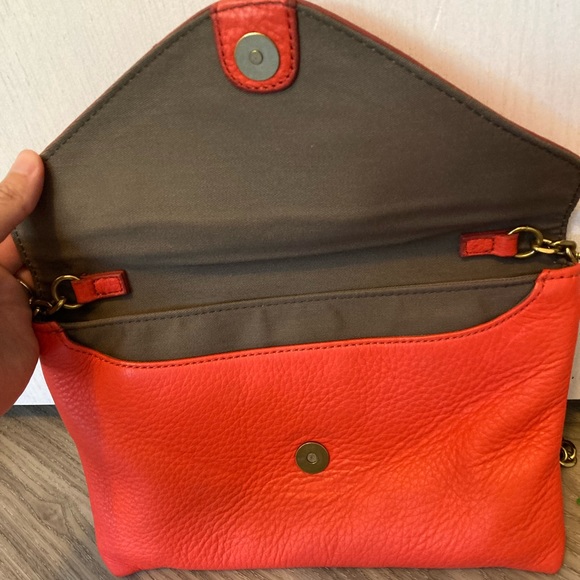 J. Crew coral leather clutch - Picture 5 of 12